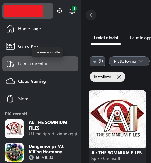 La mia raccolta sull'app Xbox