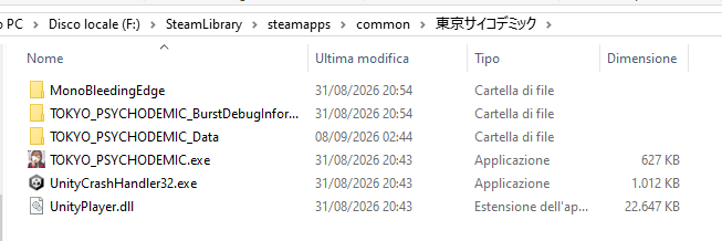 File e cartelle del gioco